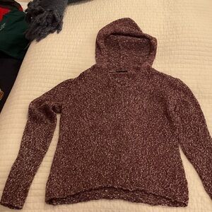 Brandy Melville Burgundy V-Neck Cozy Sweater